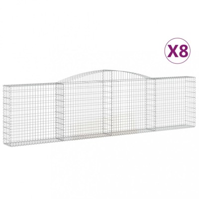 Cosuri gabion arcuite 8 buc, 400x30x100/120 cm fier galvanizat foto
