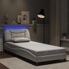 VidaXL Cadru de pat cu LED fără saltea, Hvar, alb, 90x190 cm 3213900