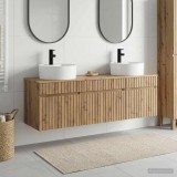 Cumpara ieftin Set dulap baie 3 buc. Stejar Artizanal 157 x 44,5 x 82 cm