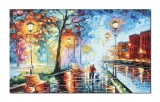 Cumpara ieftin Tablou pictat manual dormitor, living, Impreuna pentru totdeauna, 100x60cm ulei pe panza in cutit, efect 3D, gata de agatat pe perete