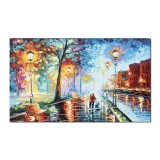 Tablou pictat manual dormitor, living, Impreuna pentru totdeauna, 100x60cm ulei pe panza in cutit, efect 3D, gata de agatat pe perete