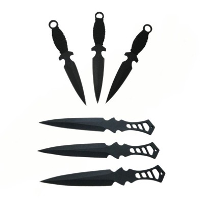 Set trei cutite de aruncat Anarchy Way si trei cutite de aruncat, Black Fury, IdeallStore&amp;reg;, teaca inclusa foto