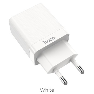 Incarcator Retea USB HOCO C51A, 2 X USB, Alb foto