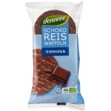 Dennree Rondele Orez Expandat cu Ciocolata si Lapte Integral Fara Gluten, Eco, 100g