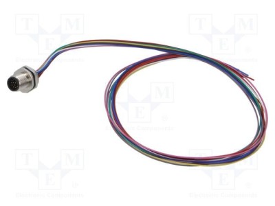 Conector M12 tată 12 pini 1,5A 30V IP67 drept cablu 0,5m LUTRONIC foto