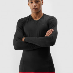 Tricou cu mânecă lungă de antrenament din materiale reciclate pentru bărbați - negru