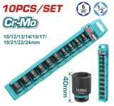 TOTAL - SET CHEI TUBULARE DE IMPACT - 10 BUC - 10-24MM
