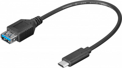 Cablu adaptor OTG USB Type C 3.1 tata - USB 3.0 A mama 0.2m Goobay foto