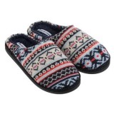 Papuci de Iarnă Jacquard Albastru și Roșu pentru Bărbați, CMCLASS