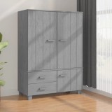 Dulap haine &bdquo;HAMAR&rdquo; gri &icirc;nchis 99x45x137 cm, lemn masiv de pin