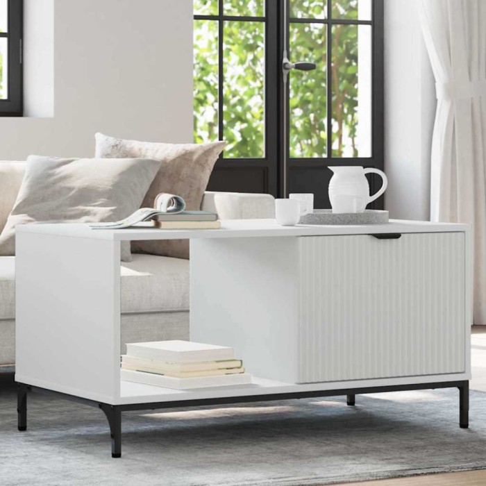 vidaXL Masă de cafea Alb 90 x 49 x 46 cm Lemn compozit 883444