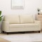 vidaXL Canapea cu 2 locuri, crem, 140 cm, material textil