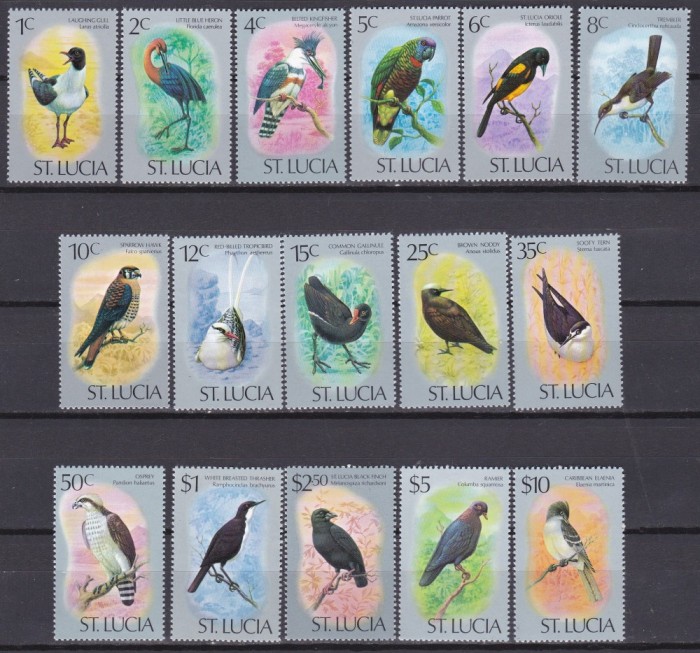 DB1 Fauna Pasari 1976 St. Lucia 16 v. MNH