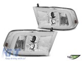 Set de faruri tuning potrivit pentru Dodge Ram 2009-2018 cu baza cromata, stanga si dreapta Performance AutoTuning