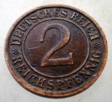 2.796 GERMANIA WEIMAR 2 REICHSPFENNIG 1936 D, Europa, Bronz