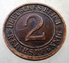 2.796 GERMANIA WEIMAR 2 REICHSPFENNIG 1936 D foto