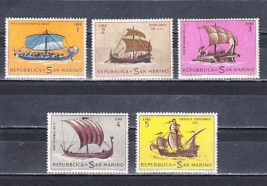 A12 S2 5 - Timbre foarte veche - San Marino - corabii