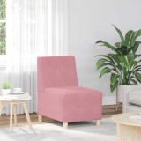 vidaXL Canapea Scaun fără brațe roz 55 cm catifea
