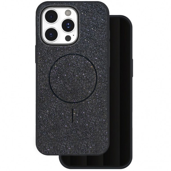 Husa MagSafe pentru Apple iPhone 16 Pro Max, OEM, Glitter Thin Mag, Neagra
