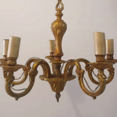 Candelabru din bronz masiv in stilul francez Empire cu 5 brate