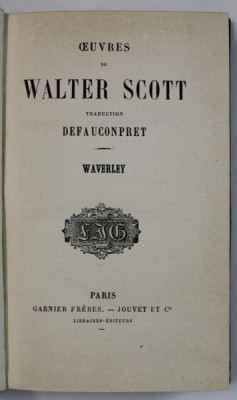 OEUVRES de WALTER SCOTT : WAVERLEY , CCA . 1850 foto