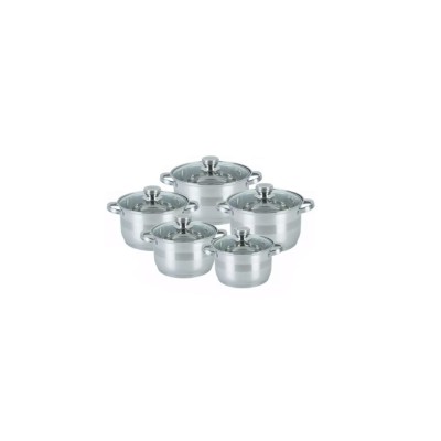 Set de 5 oale din inox, cu capac, dimensiuni 18, 20, 22, 24, 26 cm, gri, Kinghoff foto