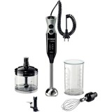 Set mixer de mana, Bosch, MSM67170, 12 trepte de viteza, Nivel Turbo, 750 W, Negru/Gri