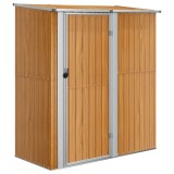 Sopron de gradina 180,5x97x209,5 cm, otel galvanizat, aspect lemn