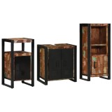vidaXL Set de mobilier pentru baie cu raft 3 pcs Lemn recuperat solid