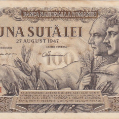 ROMANIA 100 LEI AUGUST 1947 aXF