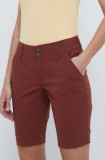 Cumpara ieftin Columbia pantaloni scurți outdoor Saturday Trail femei, culoarea bordo, uni, medium waist 1579881