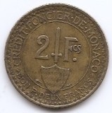 Monaco 2 Franci 1924 - Ludovic al II-lea, Cupru-aluminiu, 27 mm KM-115, Europa