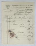 17.CHITANTA ELIBERATA FAMILIILOR DOCTORULUI CONSTANTIN DANIEL SI ANTON CARP , DE HOTELUL &#039; TRIANON PALACE &#039; DIN PARIS , 1932