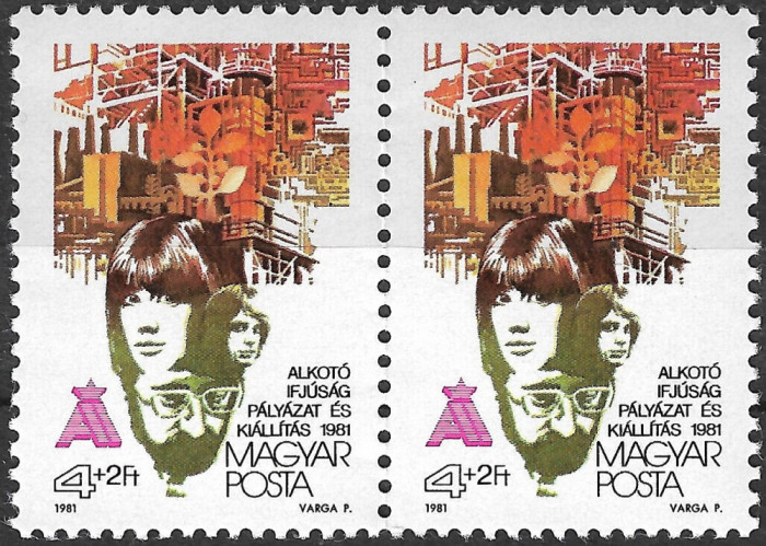 Ungaria - 1981 - Congresul Tinerilor Comuniști - pereche - serie neuzată (T295)