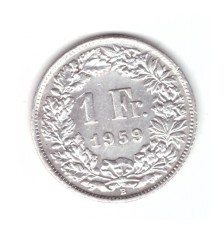 Moneda Elvetia 1 franc 1959, stare buna, curata