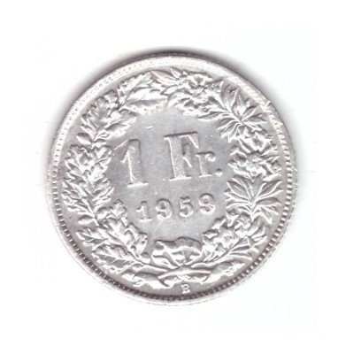 Moneda Elvetia 1 franc 1959, stare buna, curata foto