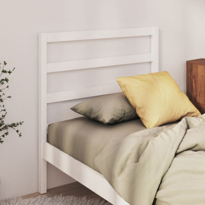 vidaXL Tăblie de pat, alb, 96x4x100 cm, lemn masiv de pin foto