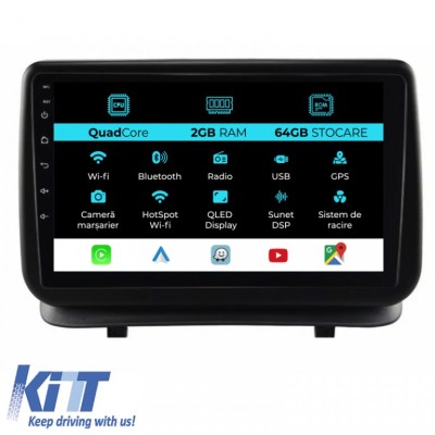 Navigatie Android Dedicata Renault Clio 3 (2005-2014), 9Inch, 2Gb Ram, 64Gb Stocare, Carplay Performance AutoTuning foto
