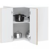 Dulap de colt bucatarie Gossi Porto, lemn vechi prelucrat, 57x57x60cm, depozitare, montare pe perete, maro/gri
