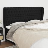 VidaXL Tăblie de pat cu aripioare, negru, 183x23x118/128 cm, textil