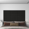 VidaXL Panouri de perete, 12 buc., negru, 60x15 cm, textil, 1,08 m&sup2;