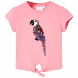 Tricou pentru copii, roz fosforescent, 92 GartenMobel Dekor, vidaXL