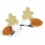 Set 2 agrafe de par ren cu cornite aurii