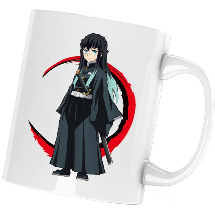 Cana alba personalizata &quot;Demon Slayer Muichiro Tokito Samurai&quot;, INOVATIX&reg;. 330ml