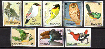 Rwanda 1980, Fauna - Pasari, serie neuzata, MNH foto