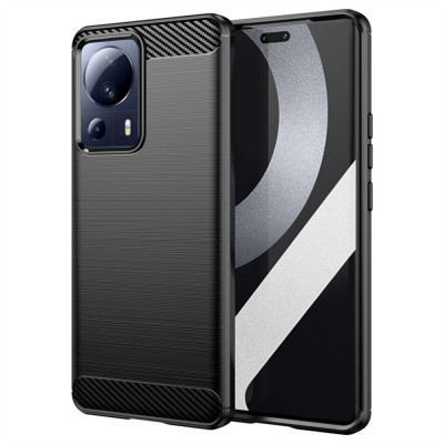 Husa pentru Xiaomi 13 Lite, Techsuit Carbon Silicone, Black foto