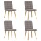 Scaune de sufragerie, 4 buc., gri taupe, material textil
