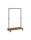 Cumpara ieftin Suport pentru haine cu roti, Vasagle, 90 kg, HSR65BXV1, Maro Rustic