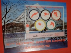 YEMEN, SAPPORO 1972 - COLI?A ?TAMPILATA IMPERF. foto