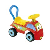 Masinuta fara Pedale Foot to Floor DOLU, Rosu, +12 luni, cu Claxon, Spatiu Depozitare, Plastic Rezistent, Max 23kg